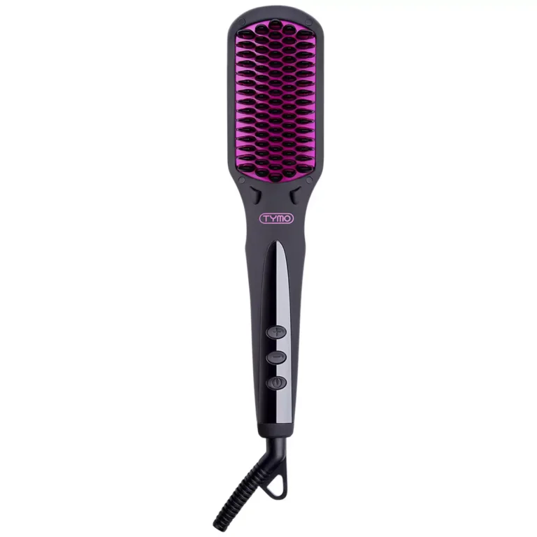 TYMO Ionic Hair Straightener Brush Black and Purple HC101