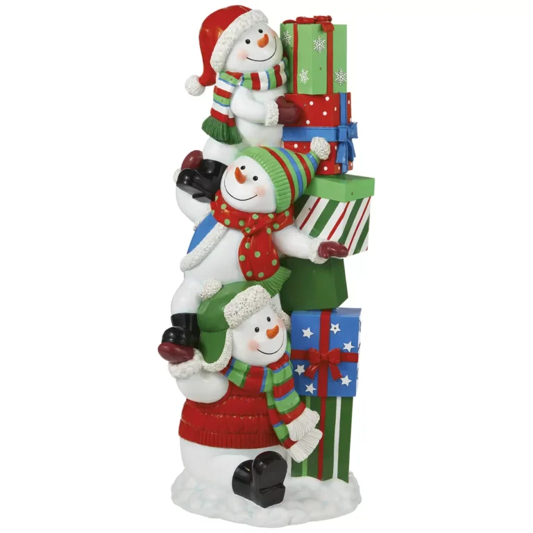 3 Stacked Snowman Christmas Decoration with LED Lights