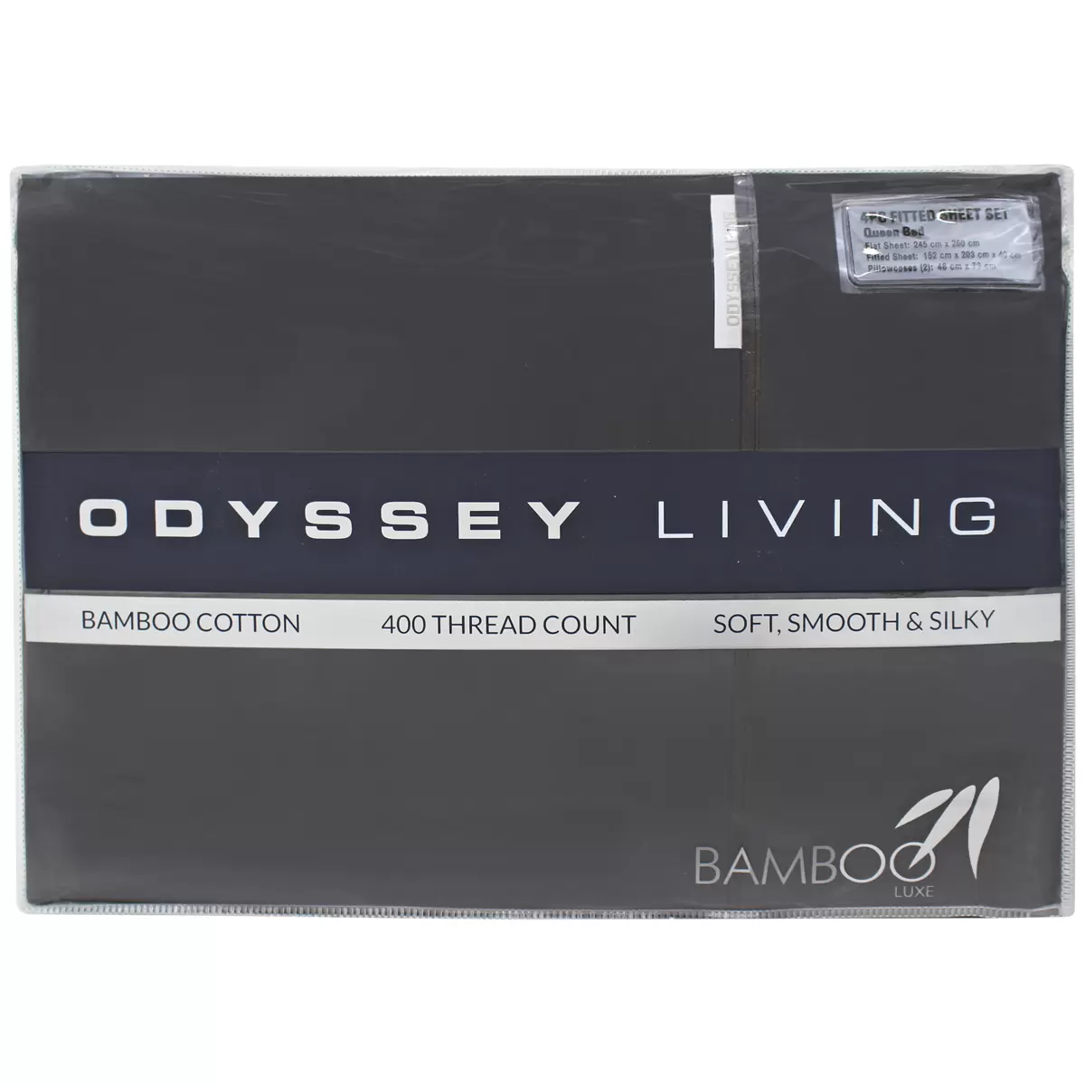 Odyssey Living 400 Thread Count Bamboo 4 Piece Sheet Set Queen