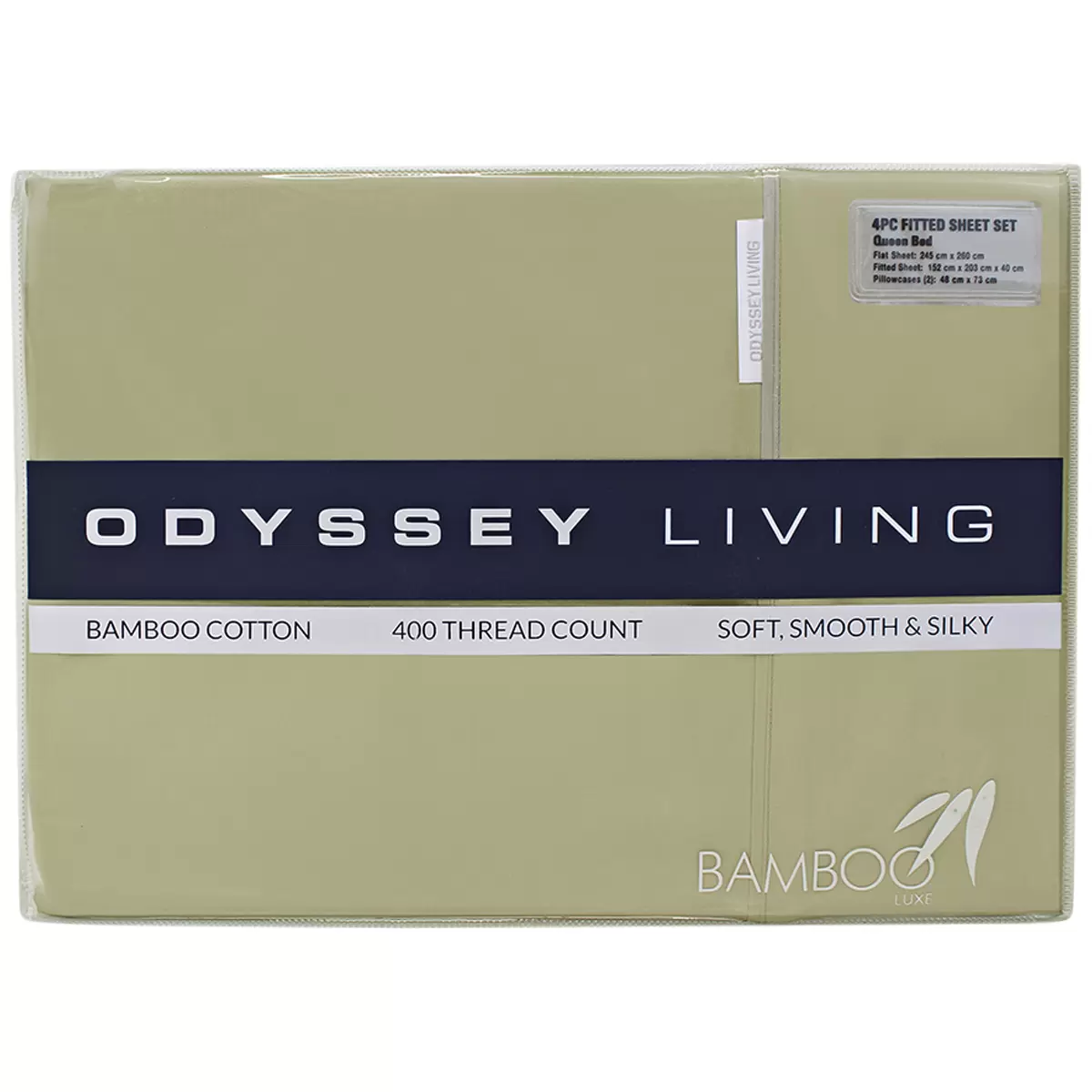 Odyssey Living 400 Thread Count Bamboo 4 Piece Sheet Set Queen