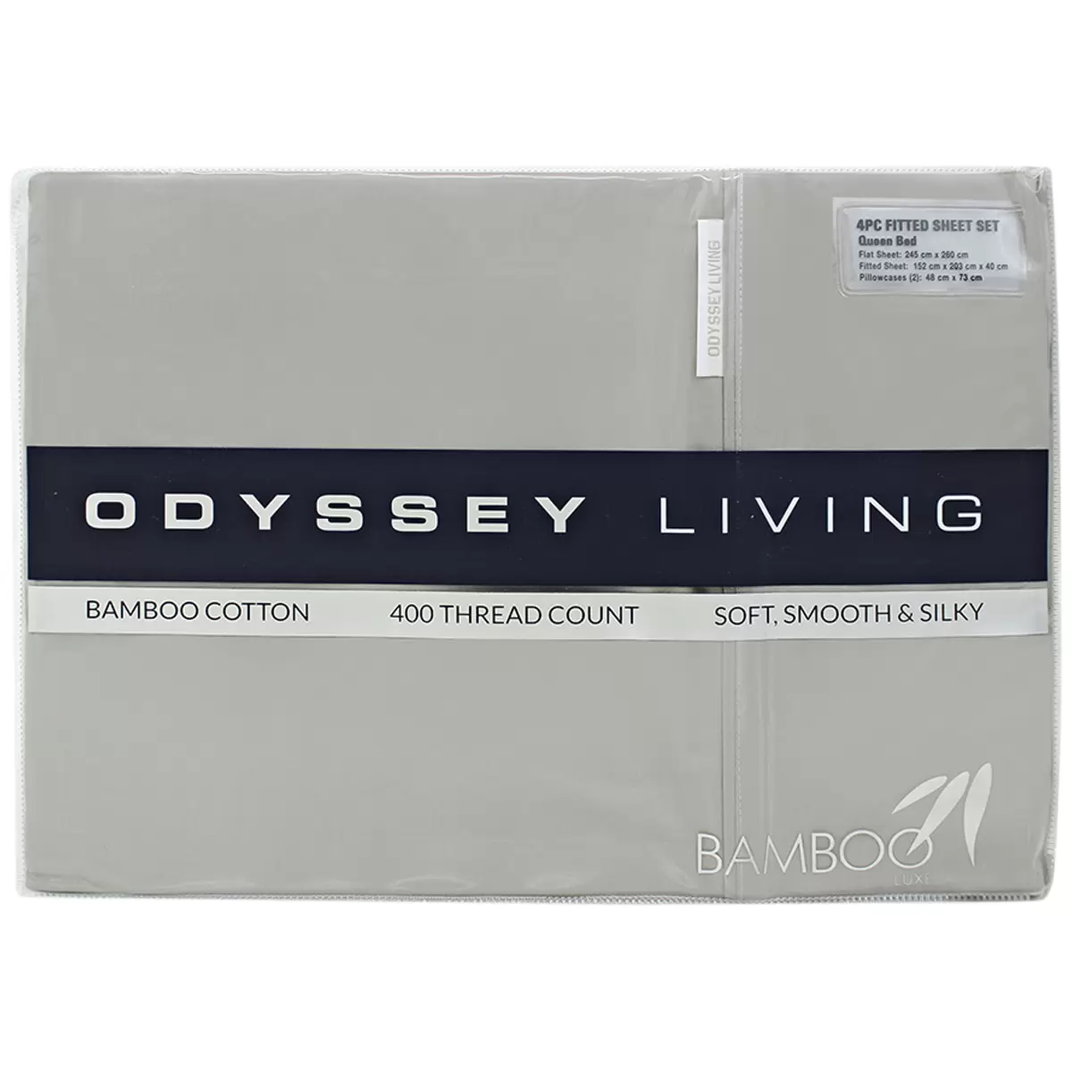 Odyssey Living 400 Thread Count Bamboo 4 Piece Sheet Set Queen