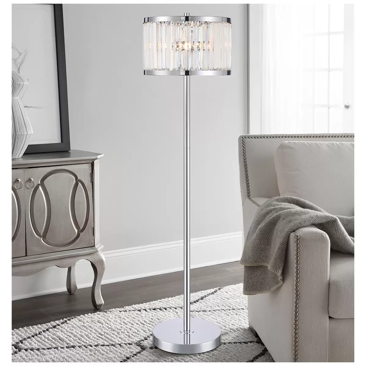 Bridgeport Designs TMI Hanging Crystal Floor Lamp