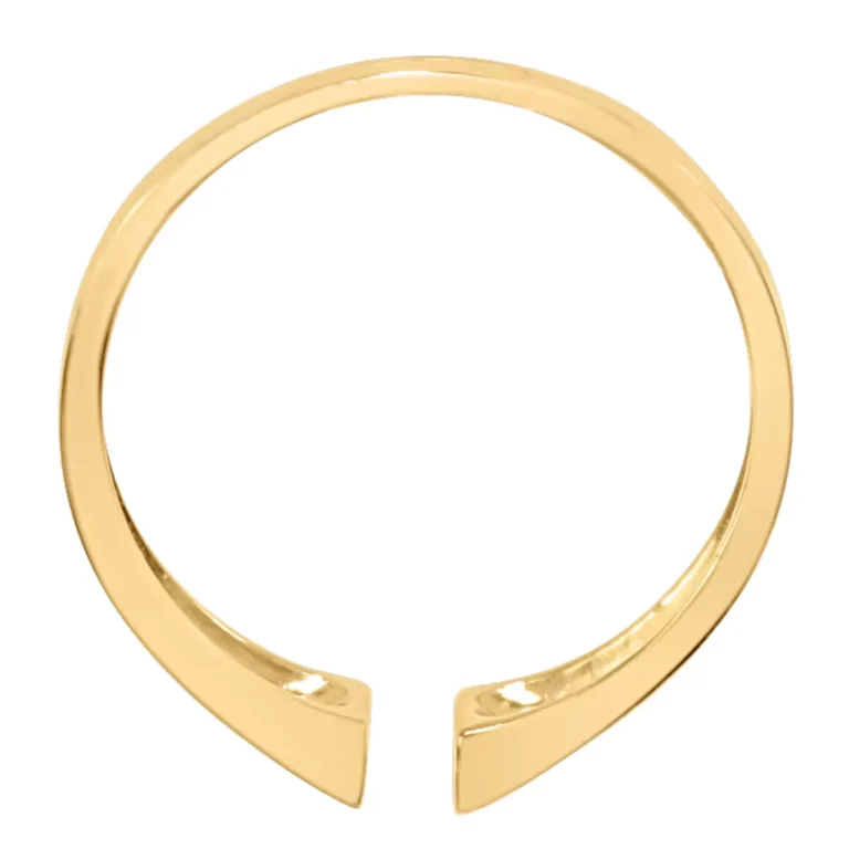 14KT Yellow Gold Cube Band Cuff Ring