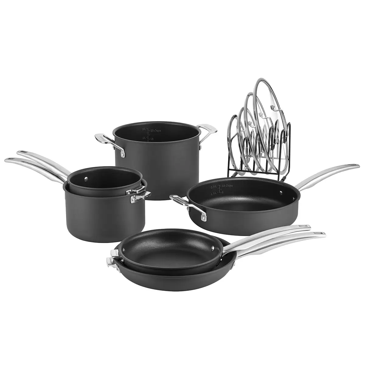 Cuisinart SmartNest Hard Anodized Cookware Set 11 Piece With Lid Organiser