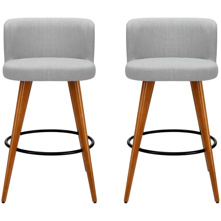 Artiss Grey Wooden Barstool 2 Pack