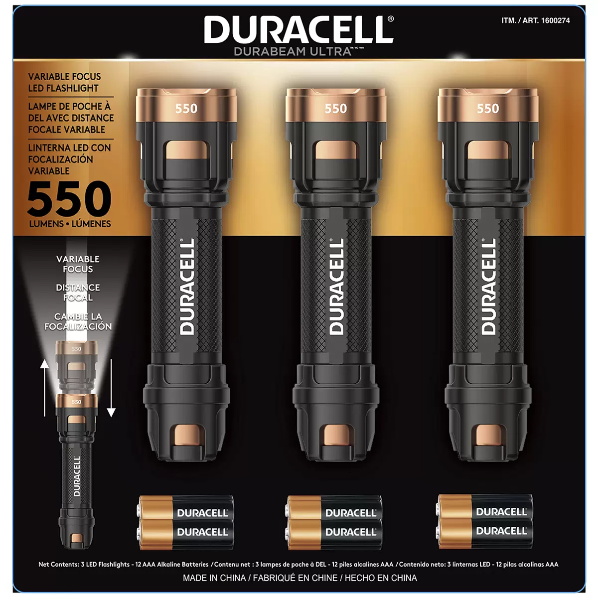 Duracell Aluminium Flashlights 3 Pack
