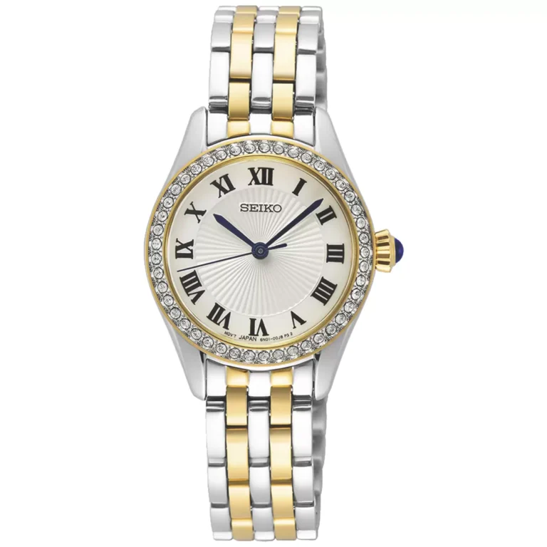 Seiko Ladies Crystal Swarovski Two Tone Watch SUR336P