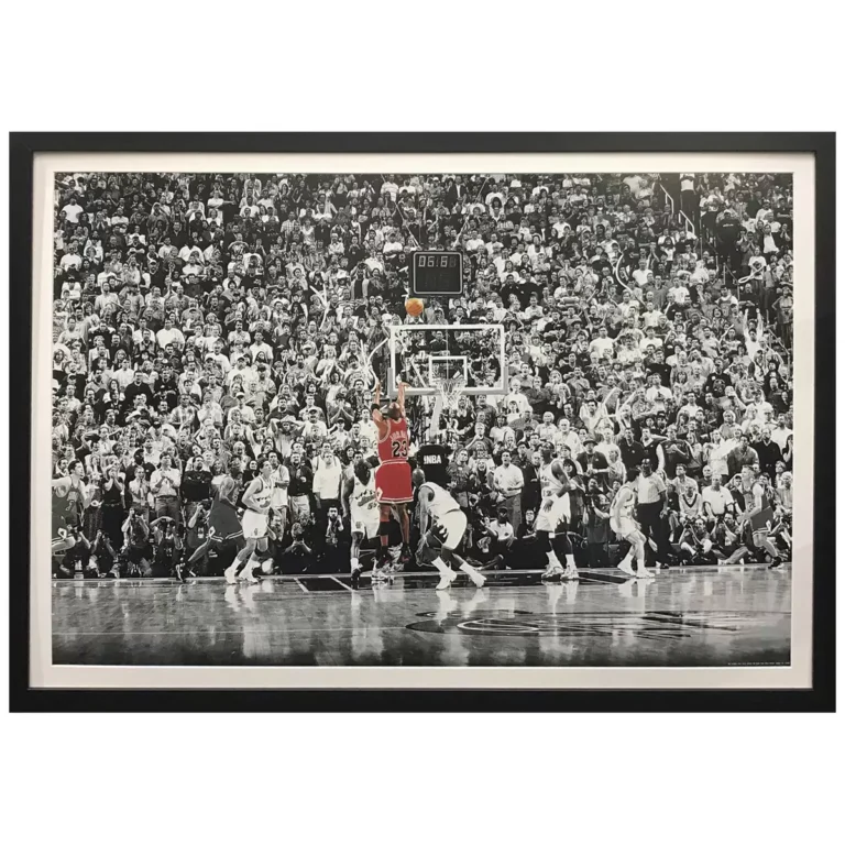 Icons of Sport Michael Jordan "The Last Shot" Framed Print