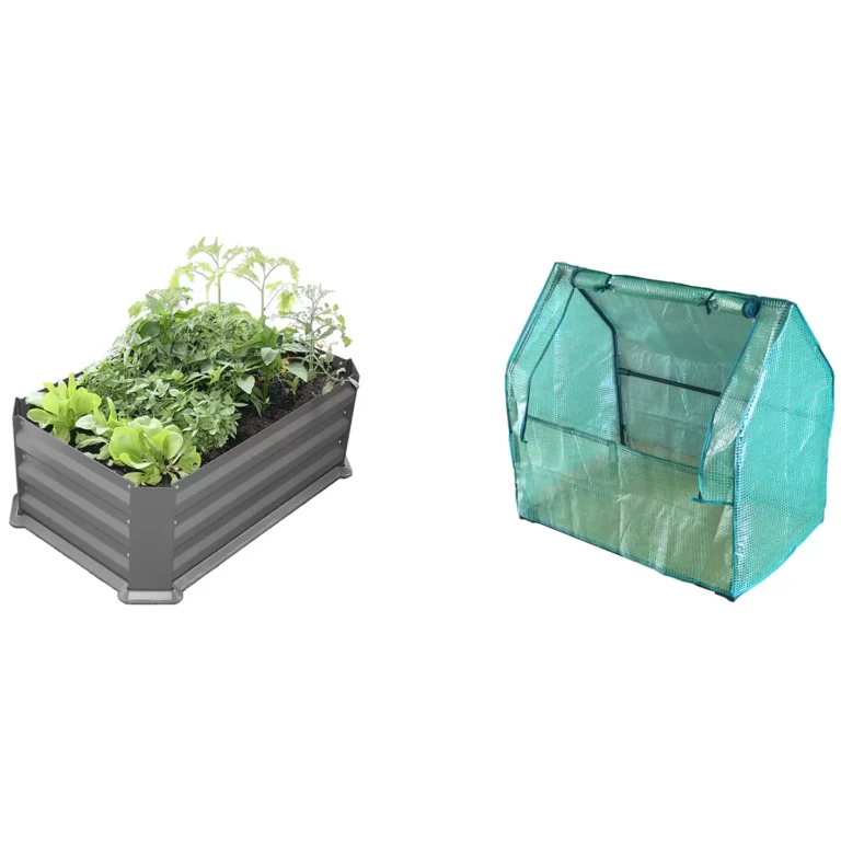 Greenlife Patio Garden Bed with Greenhouse Cover & Base 80 x 50 x 30cm