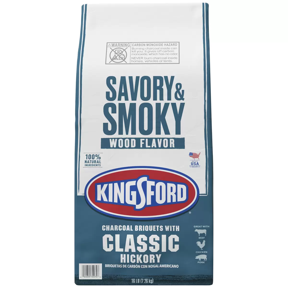 Kingsford Classic Hickory Charcoal Briquets 2 x 7.26kg