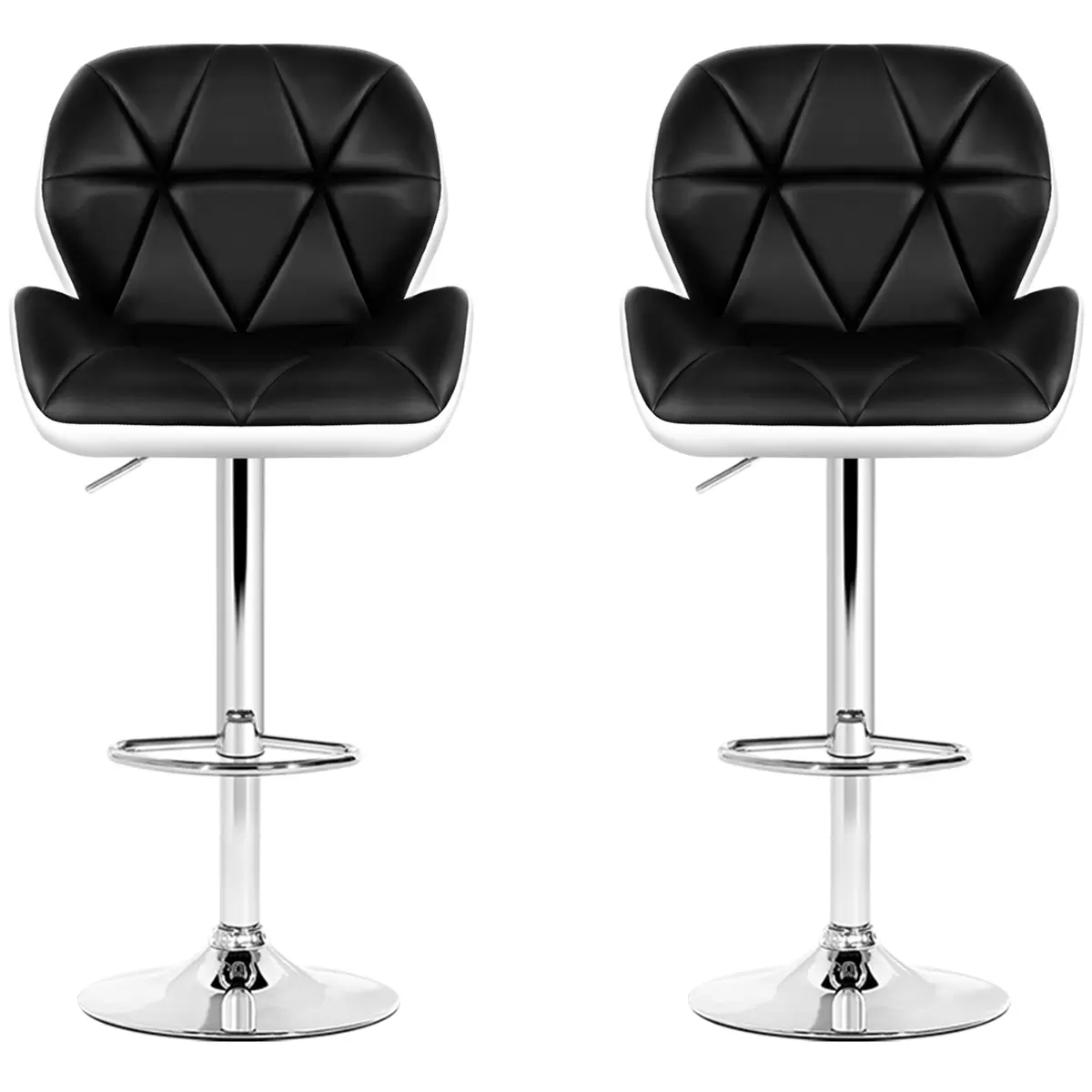 Artiss Black and White Gaslift Swivel Barstool 2 pack