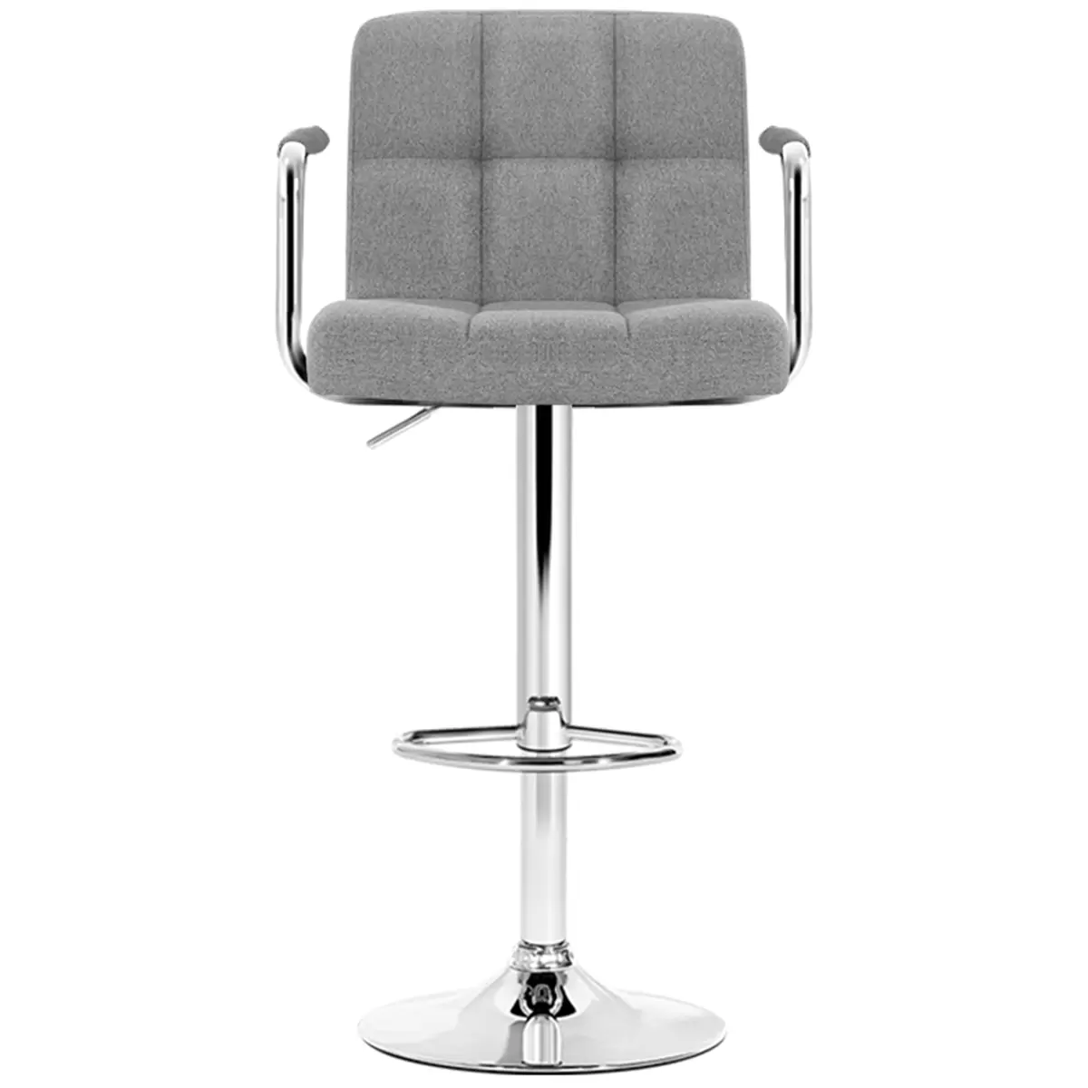 Artiss Grey Gaslift Swivel Barstool 2 pack