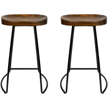 Artiss Black Vintage Tractor Barstool 2 pack