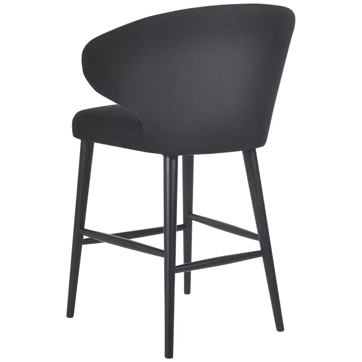 Cafe Lighting and Living Harlow Black Kitchen Stool Black Linen