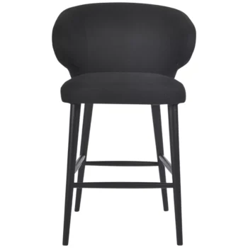 Cafe Lighting and Living Harlow Black Kitchen Stool Black Linen