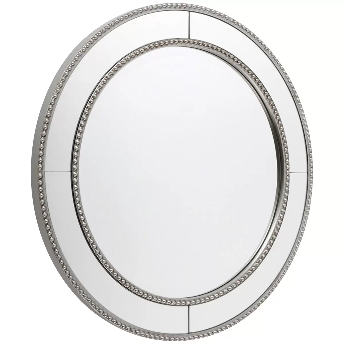 Café Lighting and Living Zeta Wall Mirror Round Antique Silver