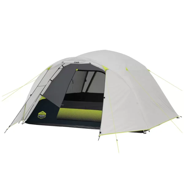 CORE 6 Person Lighted Blockout Tent with Full Rainfly