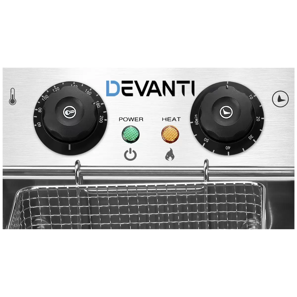 Devanti Electric Commercial Chip Cooker Deep Fryer Frying Basket