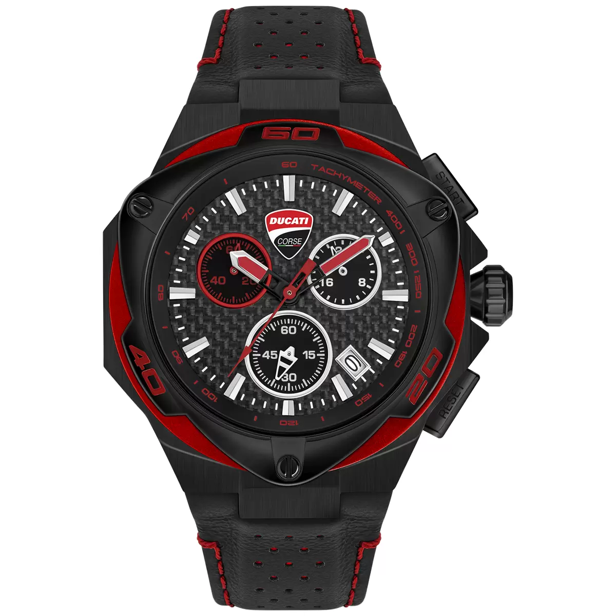 Ducati Motore Chronograph Black Leather Watch