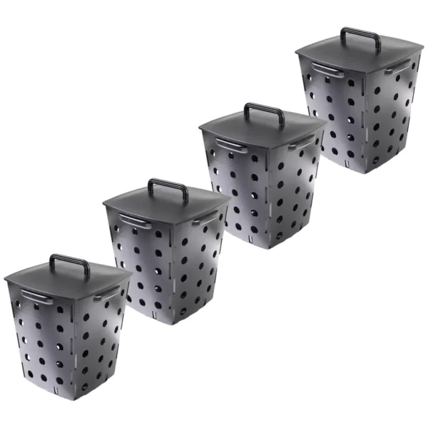 Greenlife 4 x Worm Box & Micro Composter Black 28 x 28 x 32cm