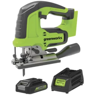 Greenworks 24V Brushless Jigsaw kit with 2Ah battery & Fast Charger