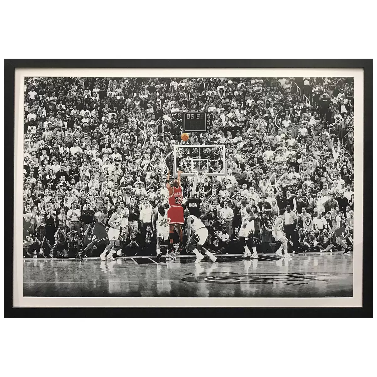 Icons of Sport Michael Jordan "The Last Shot" Print Framed