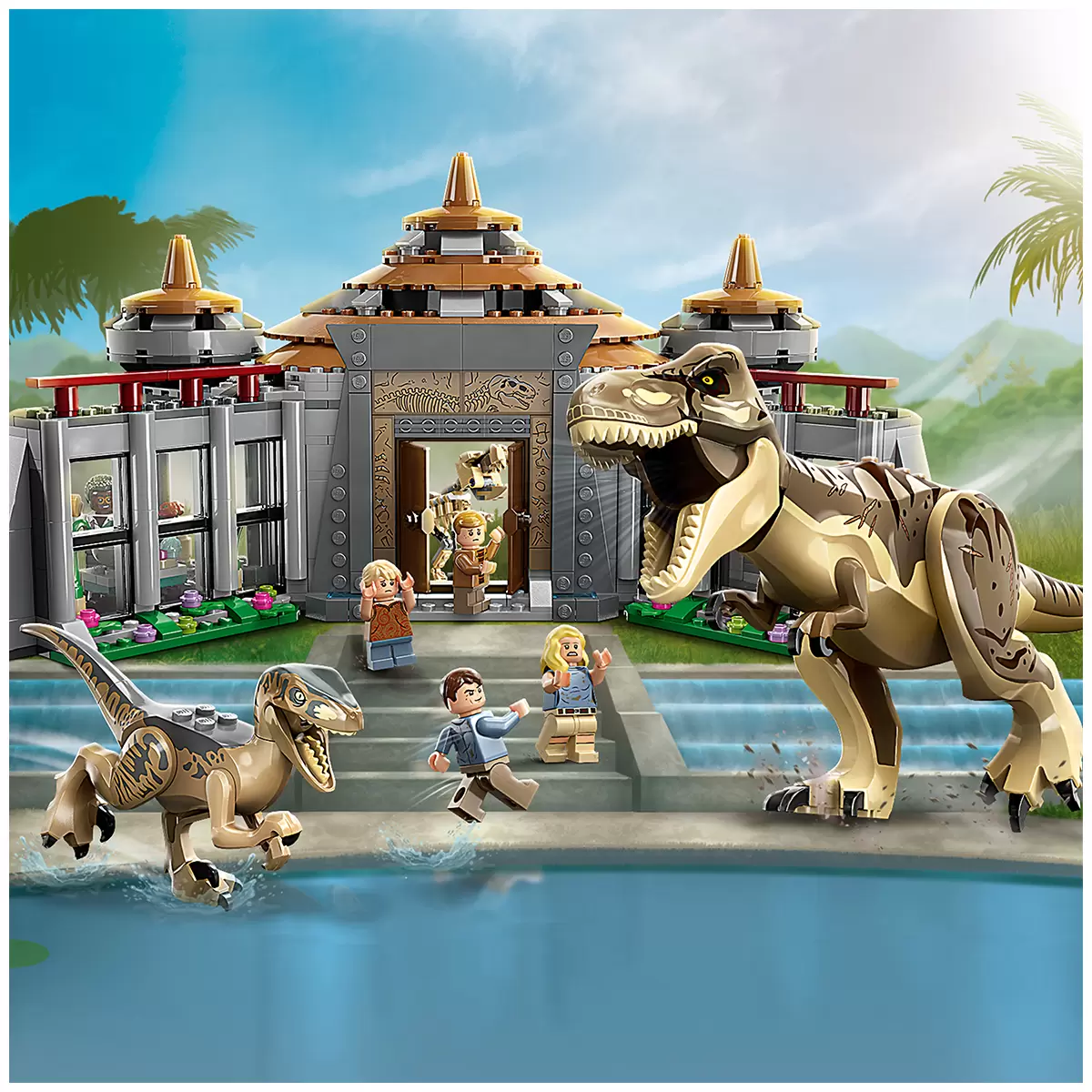 lego jurassic world raptor attack 76961