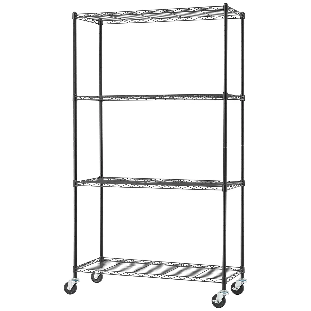 TRINITY Basics 4-Tier 36"x14"x60" Shelving Rack w/Wheels - Black