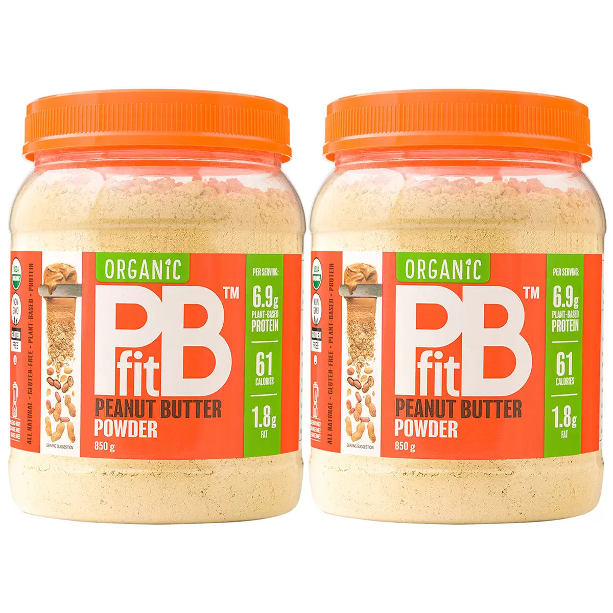 PBFit Organic Peanut Butter Protein Powder 2 x 850g