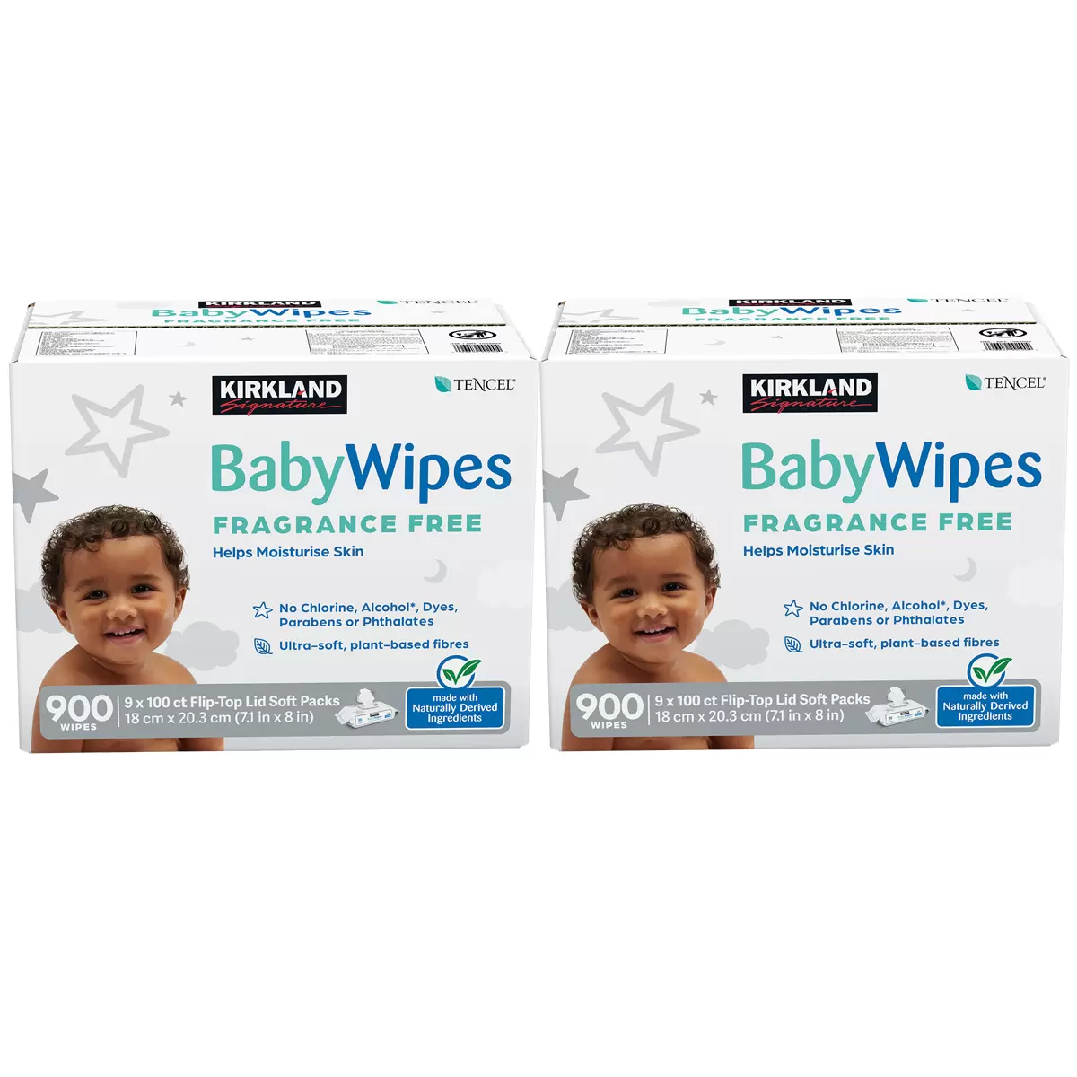 Kirkland Signature Fragrance Free Tencel Baby Wipes 2 x 900 Baby Wipes