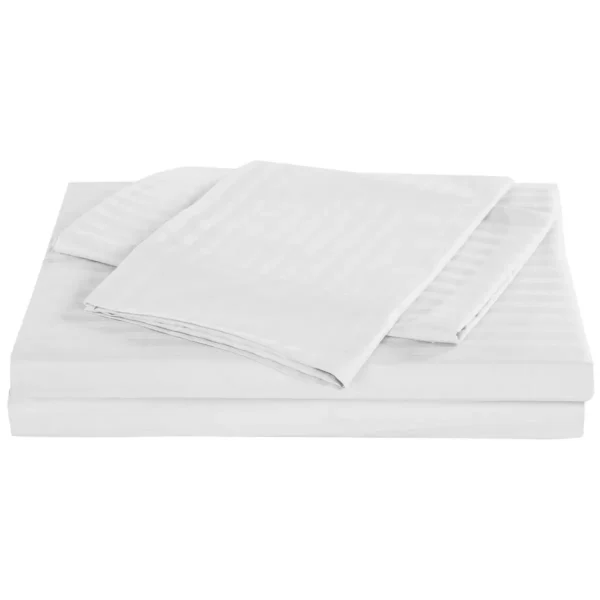 Sheet Set Stripes Queen - White