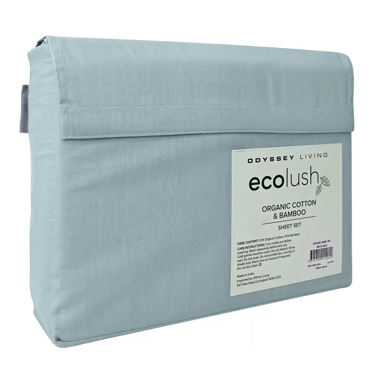 Odyssey Living Eco Lush Organic Cotton and Bamboo King Sheet Set Cloud