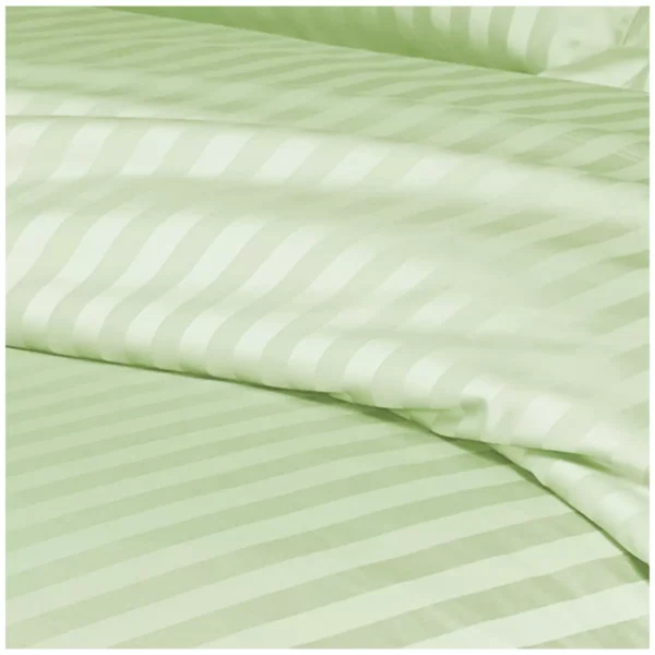 Kingtex 1200TC Egyptian Cotton Sateen Stripe Quilt Cover Set Queen - Mint