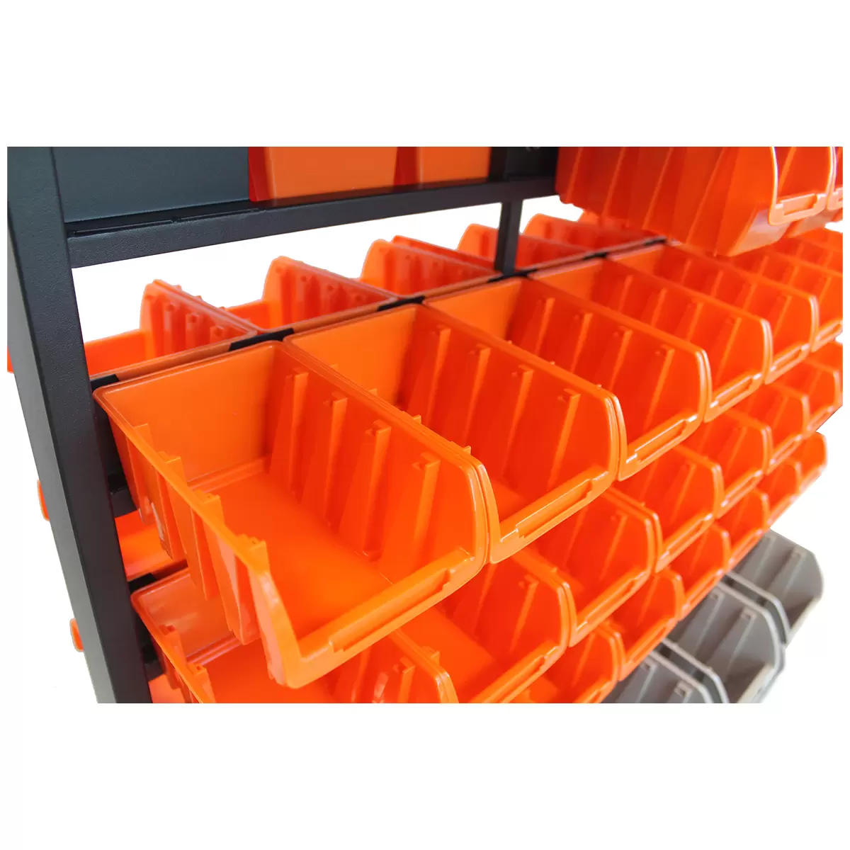 TRINITY Dual-Sided Mobile Bin Rack