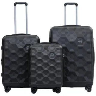 Tosca Bahamas Luggage 3 Piece Set Black