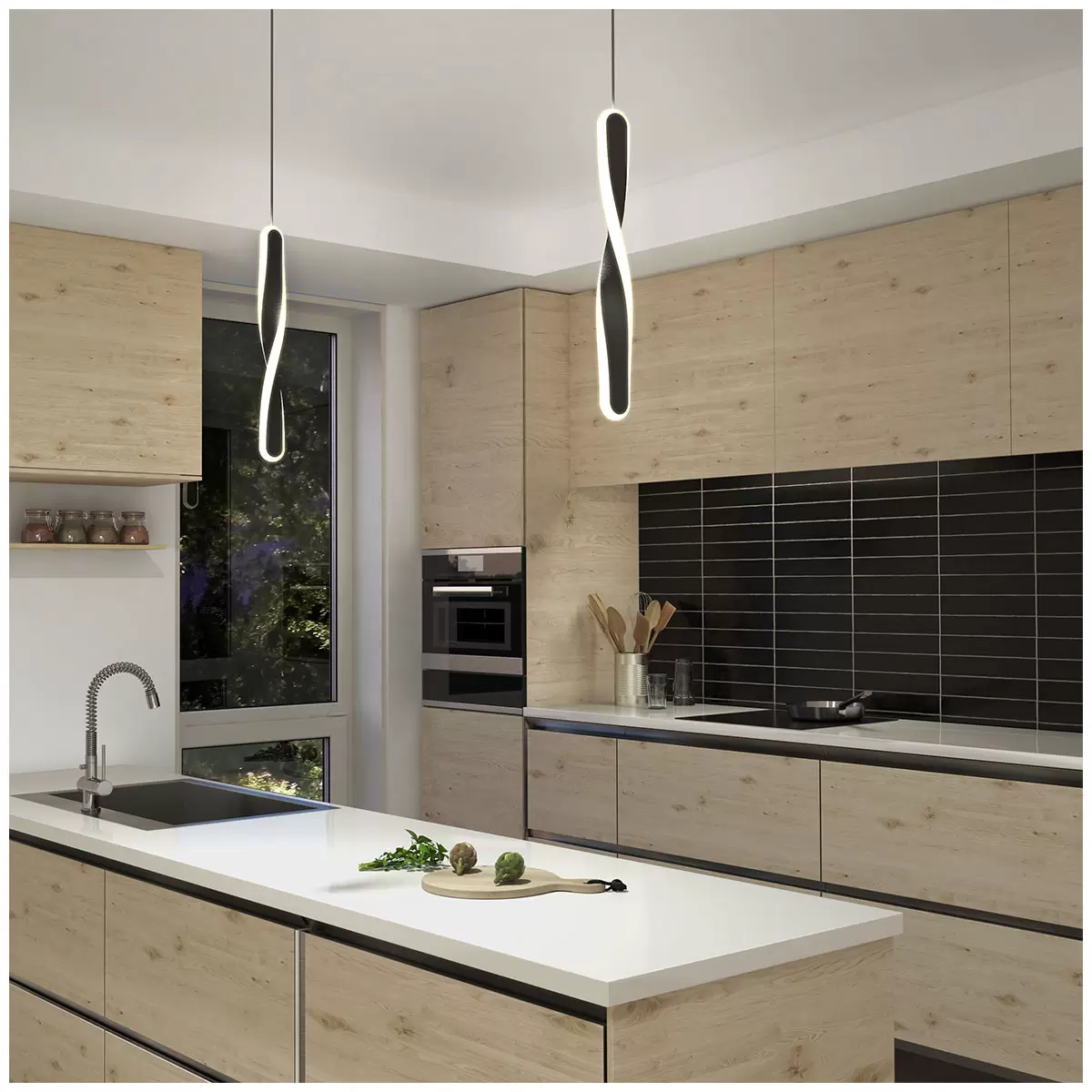 Artika Finley Pendant Light 3CCT Black 240V