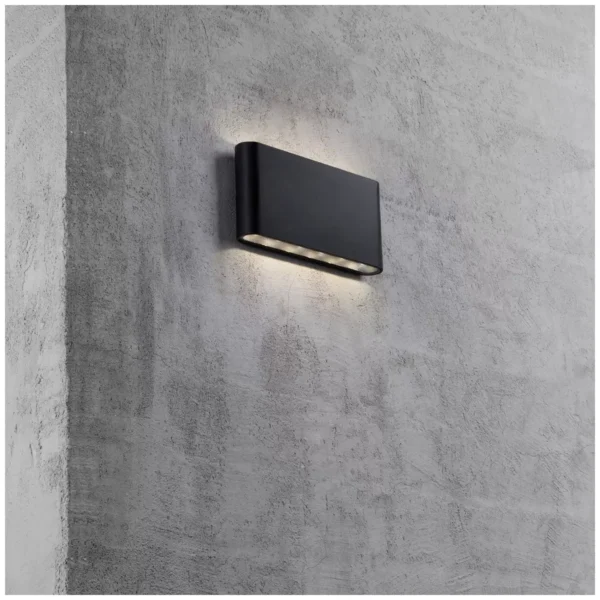 Nordlux Kinver Wall Black Metal IP54 8w 2x400Lm 3K