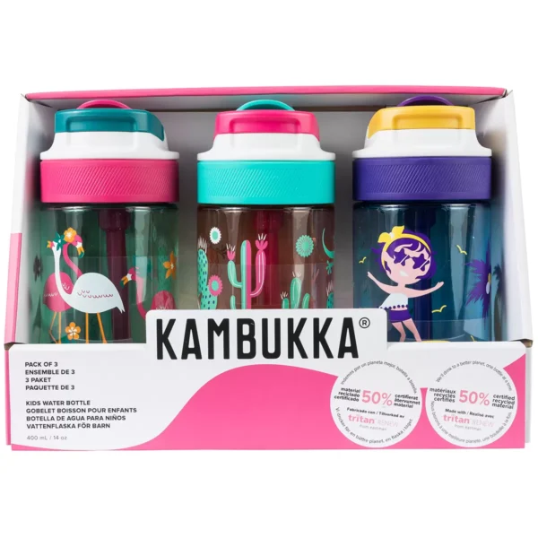 Kambukka Lagoon Kids Bottles 3 Pack x 400ml Girl