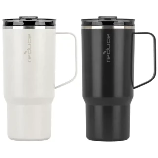 Reduce Hot1 Travel Mugs 2 Pack x 710ml Black Linen