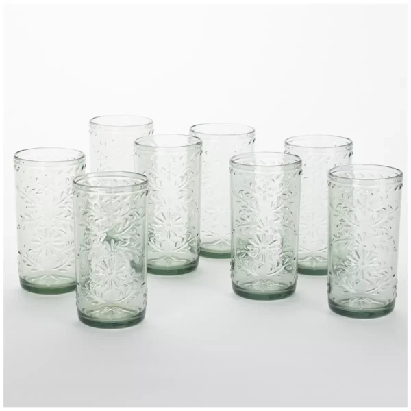 Jia Wei Tritan Tumblers 8 Pack x 680ml Green Tint