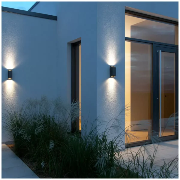 Nordlux Nico Square 22 Black Outdoor Wall Light IP54 GU10