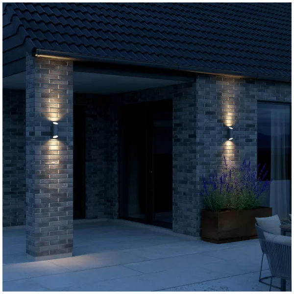 Nordlux Nico Square 22 Anthracite Outdoor Wall Light  IP54 GU10