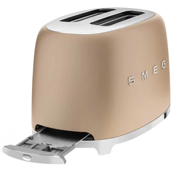 Smeg 50's Style Toaster 2 Slice Matte Champagne TSF01CHMAU