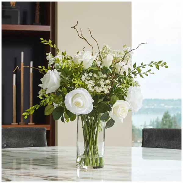 CG Hunter Faux English Rose Floral Arrangement 61cm