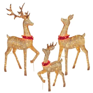 LED Deer Family Set of 3