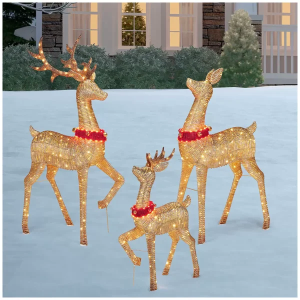 LED Deer Family Set 3 Piece