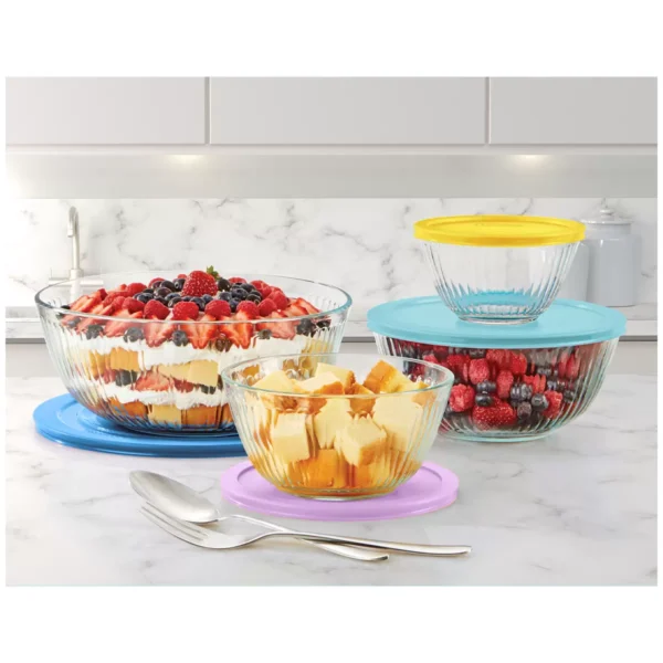 Pyrex Sculpted Mixing Bowls 8 Piece Set