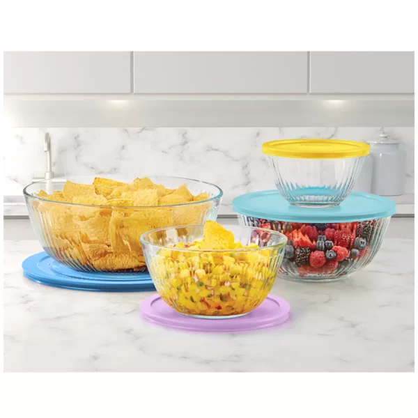 Pyrex Sculpted Mixing Bowls 8 Piece Set