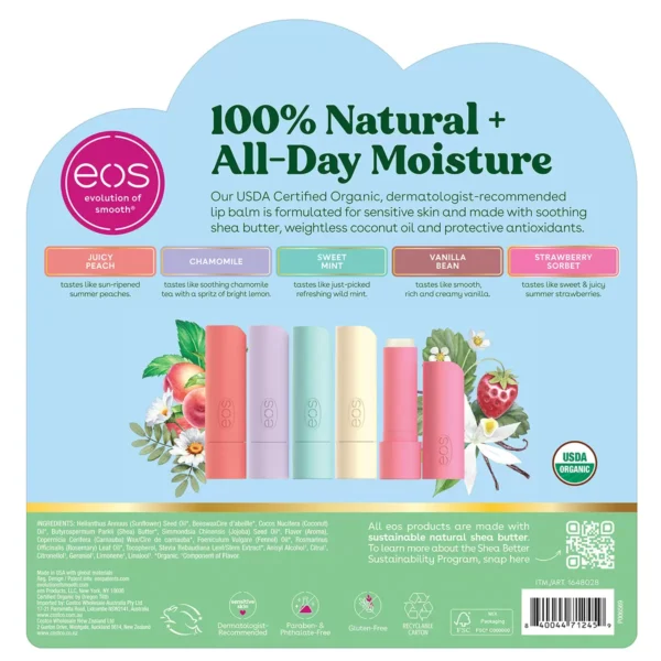 eos Natural organic lip balm 9 sticks