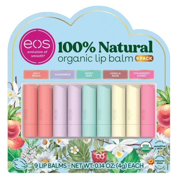 eos Natural organic lip balm 9 sticks